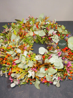 Glanzlaub Kranz - Main 1 Glanzlaub Kranz – Hand gebundener Herbstkranz / Winterkranz aus Naturmaterialien