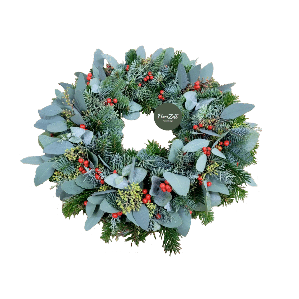 Handgebundener Winterkranz aus Naturmaterialien – vielseitiger Schmuck
