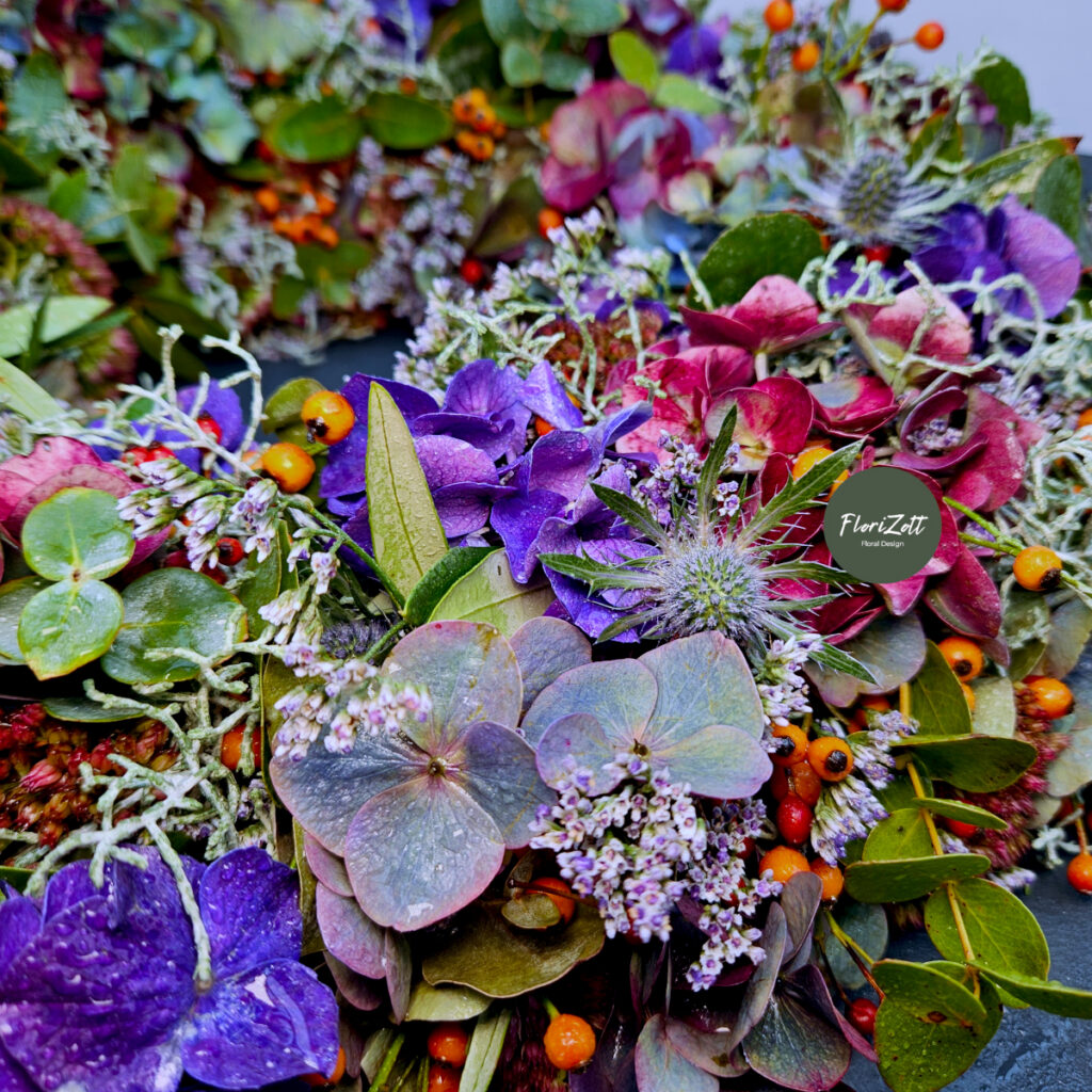 HerbstPur Kranz – Handgebundener Naturkranz aus Rosengarten 21224