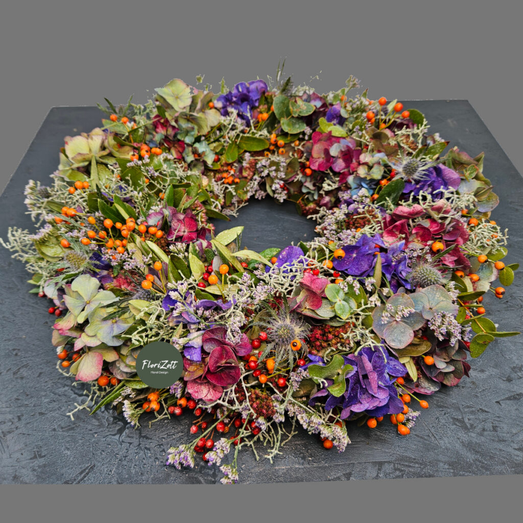 HerbstPur Kranz – Handgebundener Naturkranz aus Rosengarten 21224