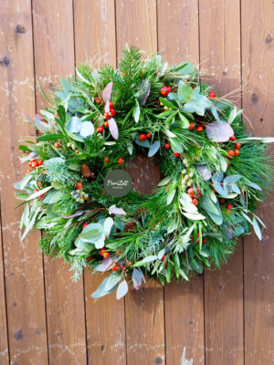 Kranz – "Nordgrün" Winterkranz / Adventskranz / Türkranz – Hand gebunden